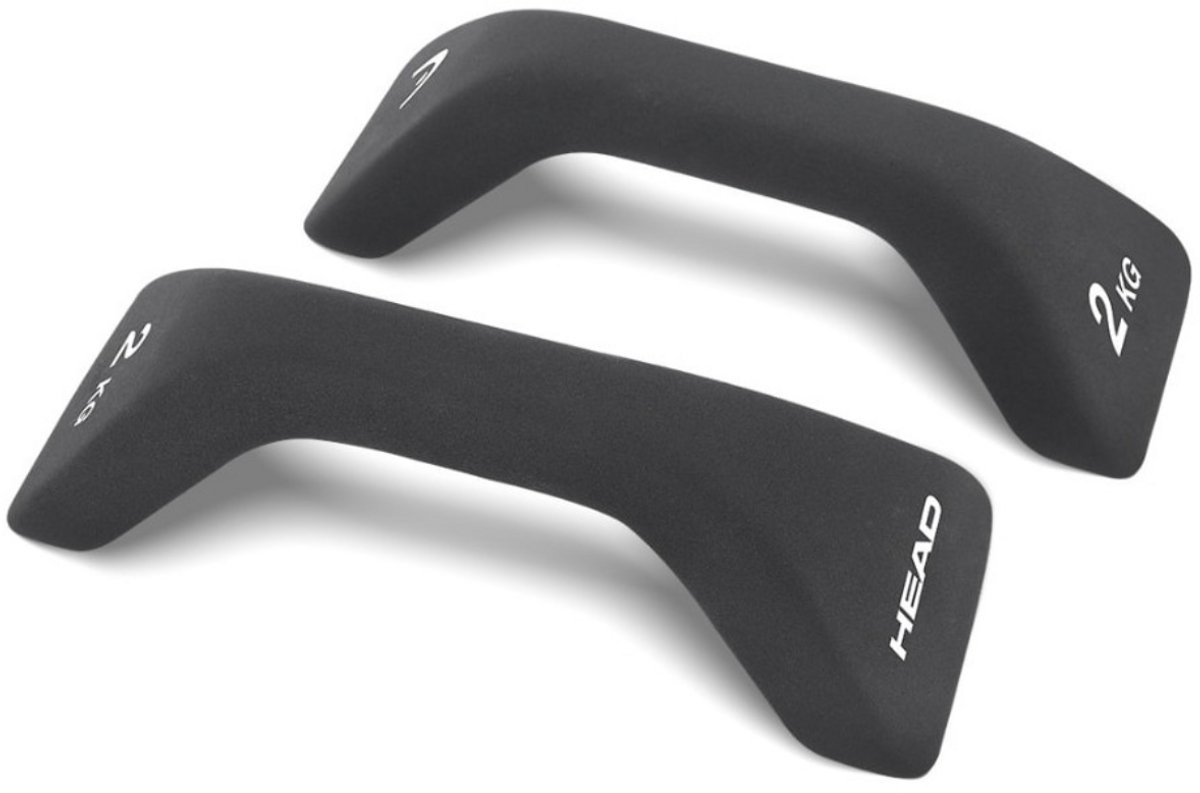HEAD Push Up Bars Opdruksteunen Dumbells 2 kg Gewichten Set 2 in 1 Zwart