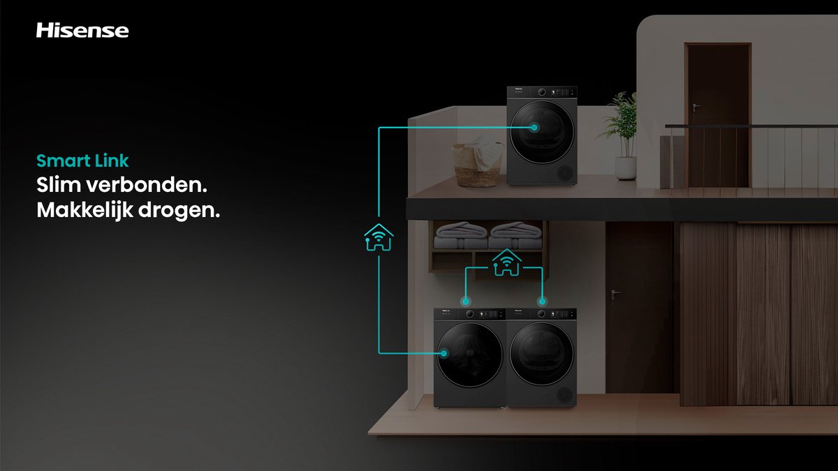 Hisense WF5I1045BBQ Wasmachine - Voorbelading - 10,5 kg - 1400 RPM - Zwart - A-klasse - ConnectLife - Quick Wash - Pure Jet - iFit - iPlay - Trommelverlichting — afbeelding 6