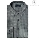 Chris Cayne overhemd lange mouw - XL - navy-groen - borstzak