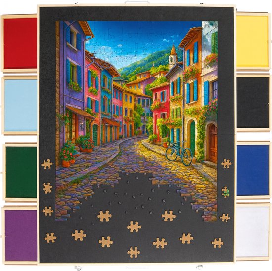 Puzzeltafel 2000 stukjes - XXL - 8 gekleurde lades - Eenvoudig sorteren & opbergen - Draaibaar - Puzzelbord met Opbergsysteem - Puzzelmat met lades - Hout - Diydash