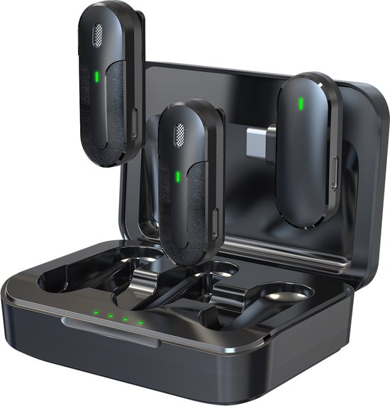 Draadloze lavaliermicrofoon, clip-on microfoon voor opname, TikTok, Live Stream