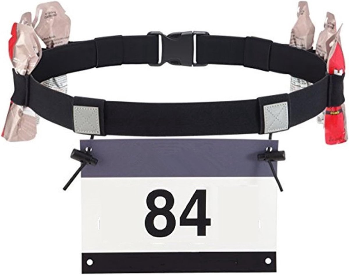 Tripleton Startnummerband - Race Belt - Startnummer houder - Running Belt - Race BIB holder - Startnummerbevestiging - Race number belt - Inclusief Gel Houders