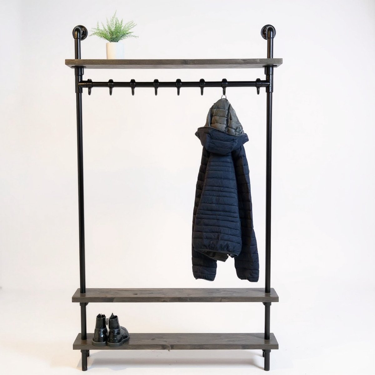 Design85 pracht wandkapstok 100x20x205cm (bxdxh) zwarte wax