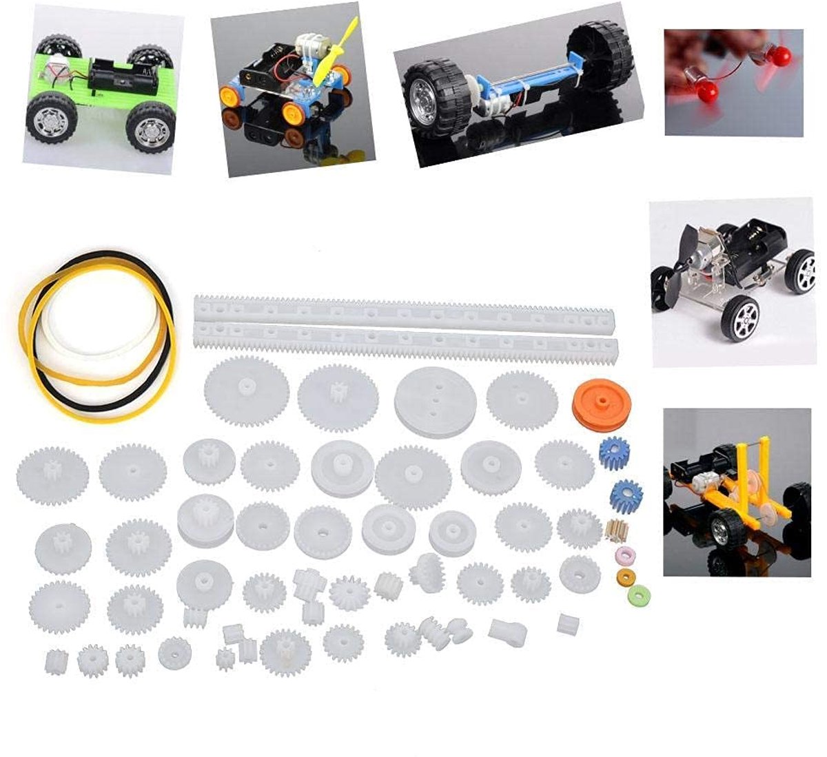 Kunststof tandwielset, kunststof distributiekatrolwormasmofset DIY Robot Gear Motor Toy