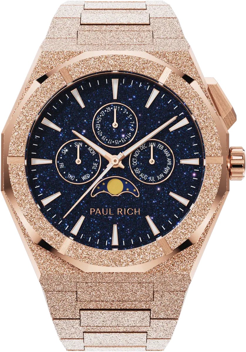 Paul Rich Moonphase Frosted Star Dust II Rose Gold MOON08 horloge