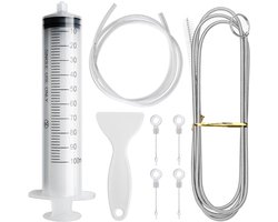 Koelkastafvoerreiniger - Voor het reinigen van de koelkast - Afvoergat van de koelkast, koelbuis, afvoerreiniger - Gereedschap voor het reinigen van verstopte afvoeren - Set van 8