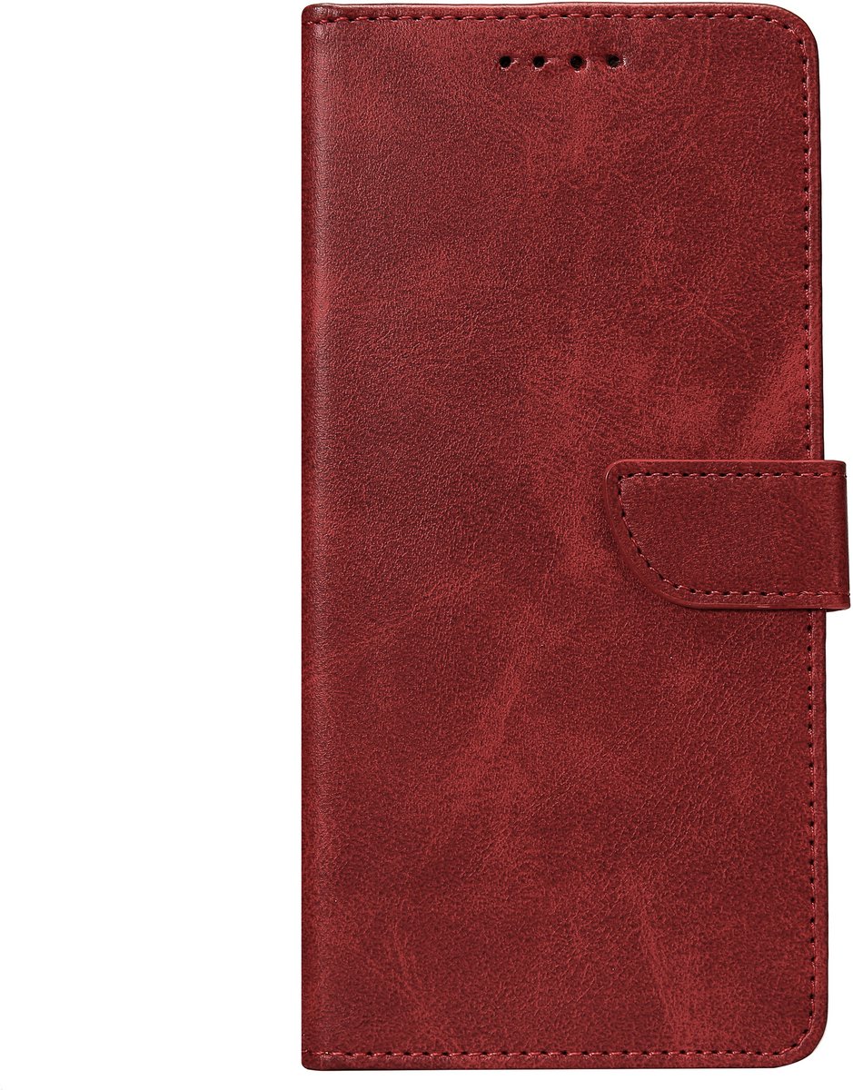 Rixus Bookcase For Samsung Galaxy S24 FE Dark Red
