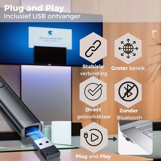 Draadloos afstandbediening - met toetsenbord - USB dongle