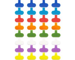 32 stuks - Kabellabels - Kabelmarkers - Beschrijfbare kabellabels met klittenband - Beschrijfbare draadlabels voor kabelbeheer - Kabelbeheeraccessoires -zelfklevende - scheurvast, gemakkelijk te identificeren snoer-/draadlabels