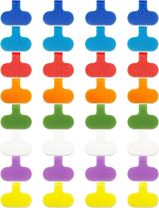 32 stuks - Kabellabels - Kabelmarkers - Beschrijfbare kabellabels met klittenband - Beschrijfbare draadlabels voor kabelbeheer - Kabelbeheeraccessoires -zelfklevende - scheurvast, gemakkelijk te identificeren snoer-/draadlabels