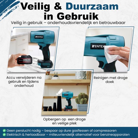 Zentex Turboblazer 3500W - Bladblazer - Stofblazer- Jet Blower - Turbo Fan - Luchtblazer - Air Duster - Waterblazer van Merkloos	 — afbeelding 3