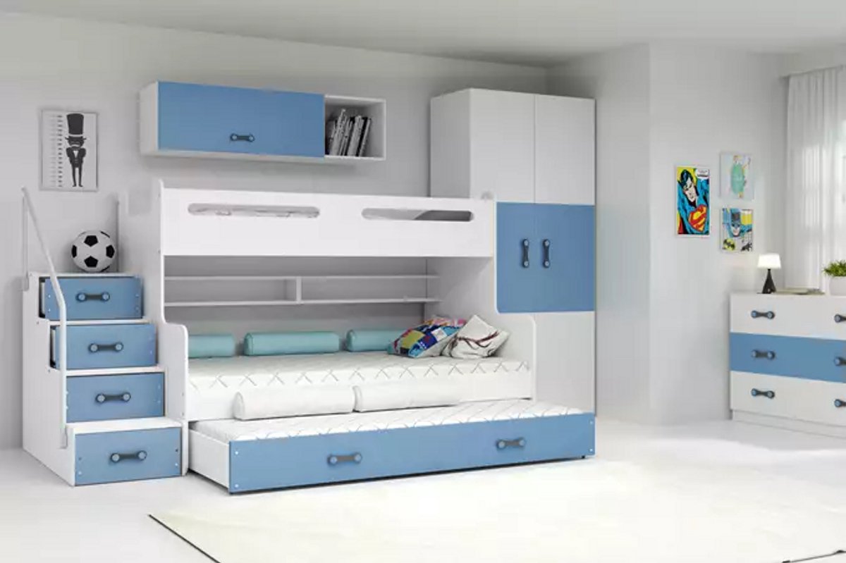BMS MAX 3 - Triple Jeugdbed - 120x200 cm - Blauw