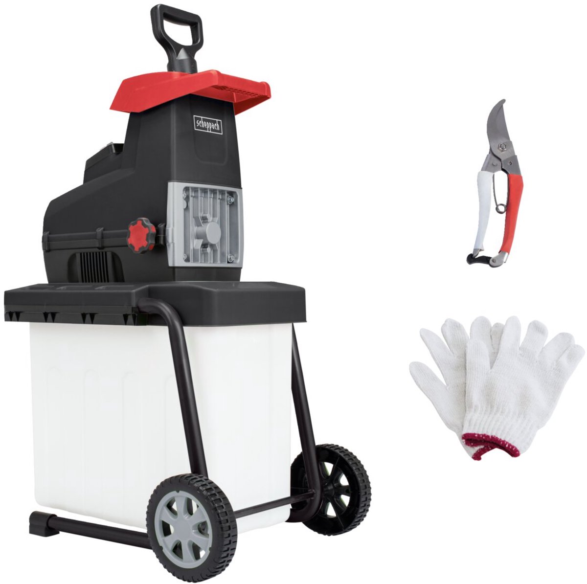 Bol.com Scheppach Elektrische Hakselaar GS60 - 2800W - Mobiele Versnipperaar - Voor takken tot Ø44mm - Met 60L opvangbak, snoeis... aanbieding