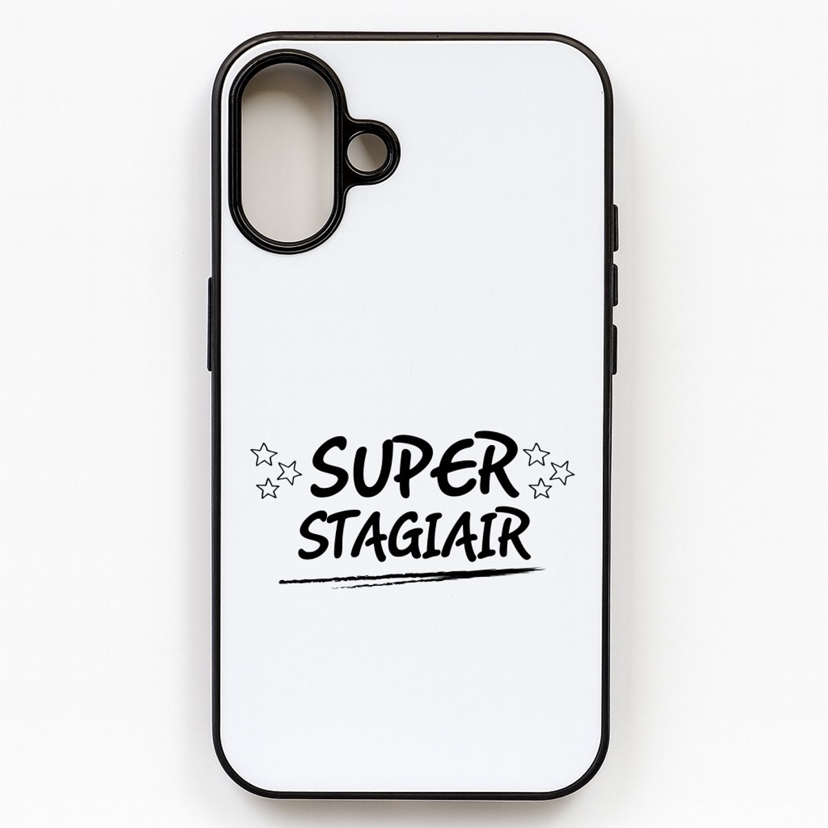 Hacebo® - Super stagiair telefoonhoesje - Stagiair - beste stagiair - telefoonhoesjes - werk - afscheidscadeau - verjaardagscadeau - kado - hoesje geschikt voor iPhone 16