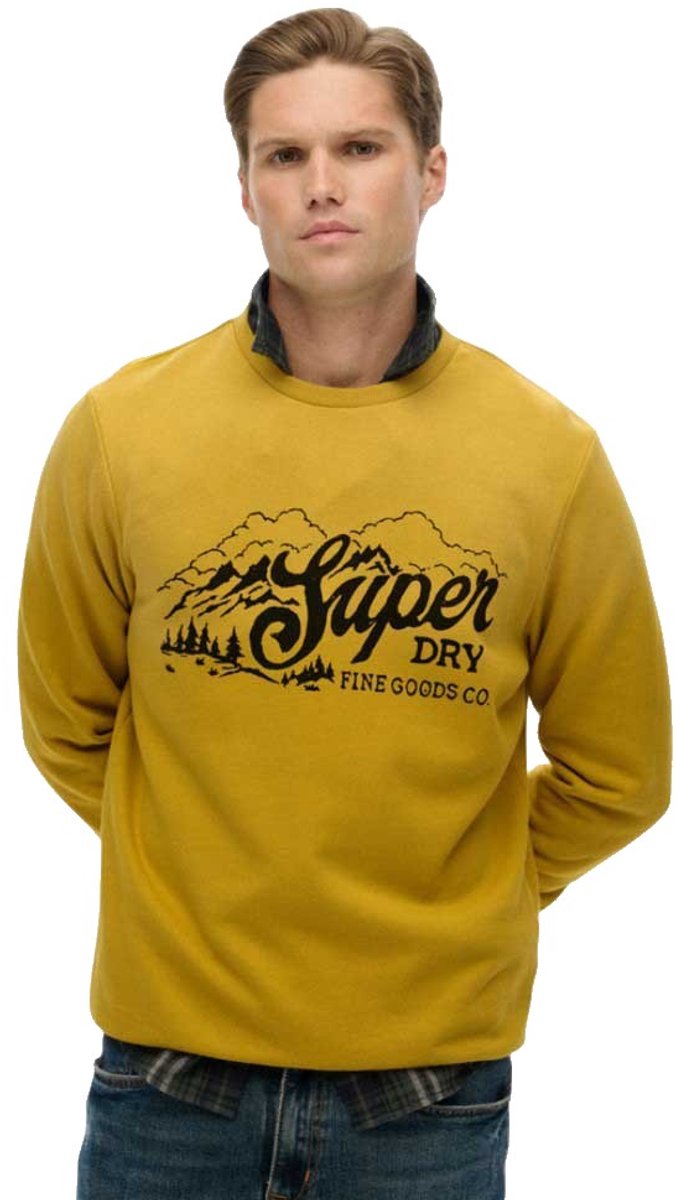 Superdry Lo-fi Outdoors Relaxed sweatshirt Heren Truien Geel