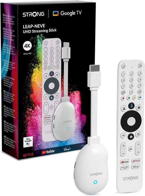 STRONG Leap-Neve Stick De Streaming Google TV 4K UHD con Puerto Ethernet, 2GB RAM 8GB STRONG Leap-Neve Stick De Streaming Google TV 4K UHD con Puerto Ethernet, 2GB RAM 8GB