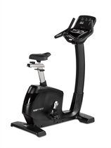 Zwarte Flow Fitness UB5i hometrainer met display, zadel en handgrepen.