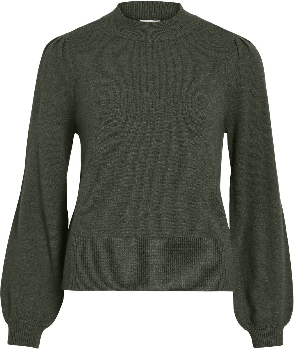 Vila Trui Viril Turtle-nk Balloon L/s Top - N 14084179 Forest Night/ Dark Melange Dames Maat - M
