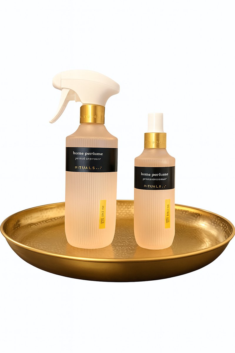 Rituals of Sakura - Geschenkset - Home Perfume 400 ml - Home Perfume 200 ml - Rituals Product - Luxe Gouden Rond Decoratieve Dienblad