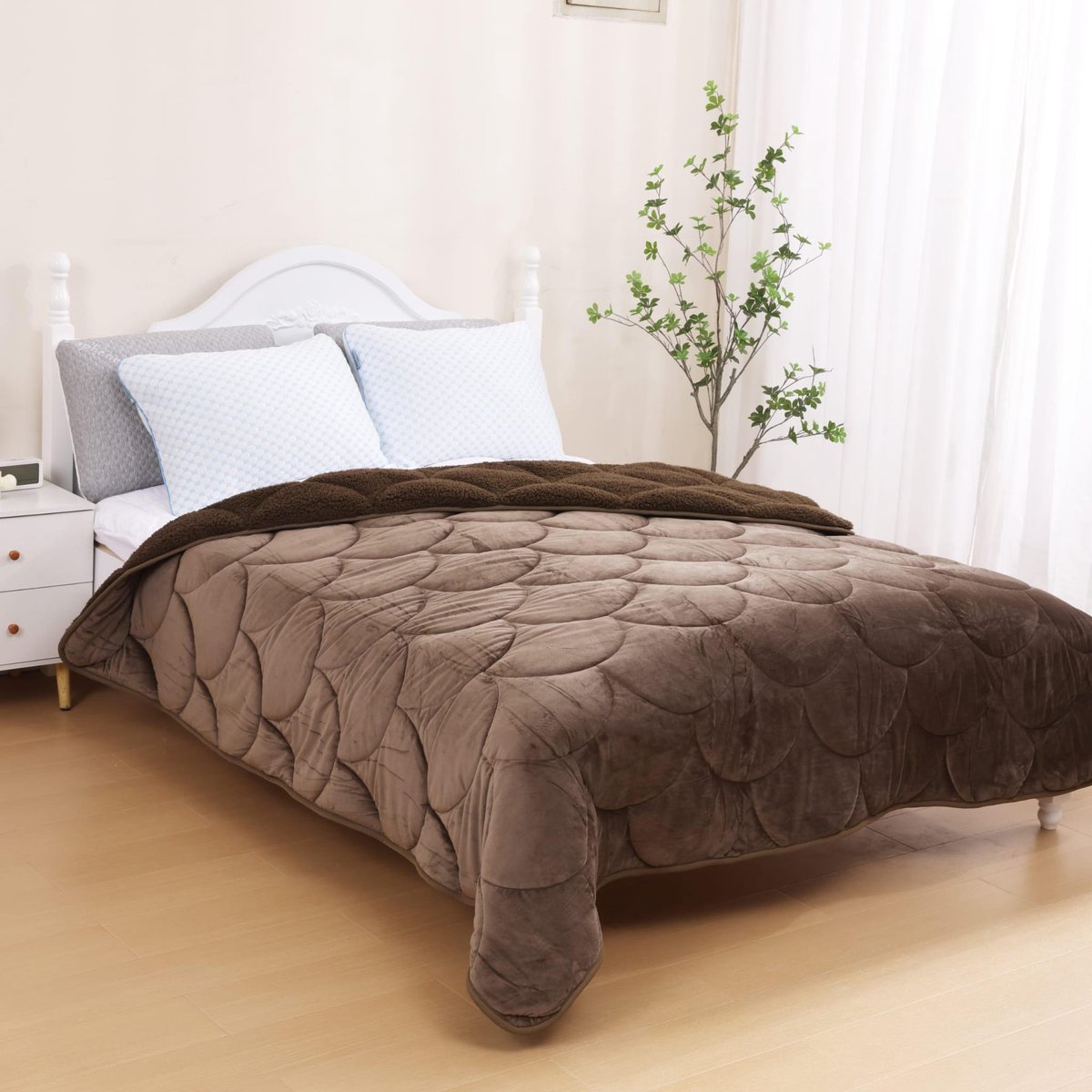 Velvet Sherpa Comfort Dekbed - 240x220 cm - Coffee Brown - All Year