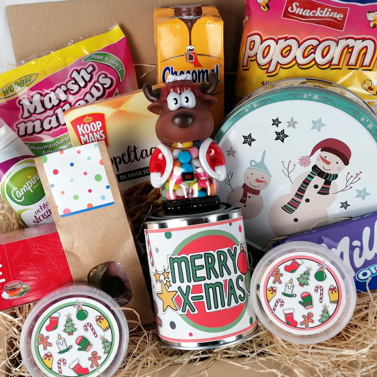 Kerstpakket "Zoete Kerst" kerstgeschenk voor het hele gezin - o.a kerstkoekjes, chocomel en Milka chocolade – foto 8
