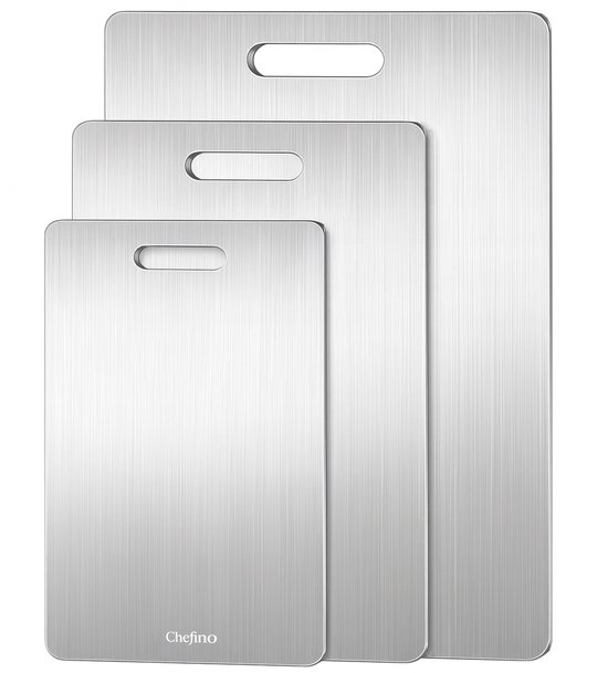 Foto: Chefino titanium snijplanken set 3 delig antibacterieel titanium snijplank krasvast microplasticvrij vaatwasserbestendig duurzame snijplanken voor groente vlees vis