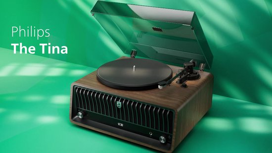 PHILIPS CENTURY RANGE - The Tina - TAV9000D - All in One Platenspeler - Retro design, modern geluid - 2 snelheden - DAB+ / FM radio - Bluetooth - 240 W