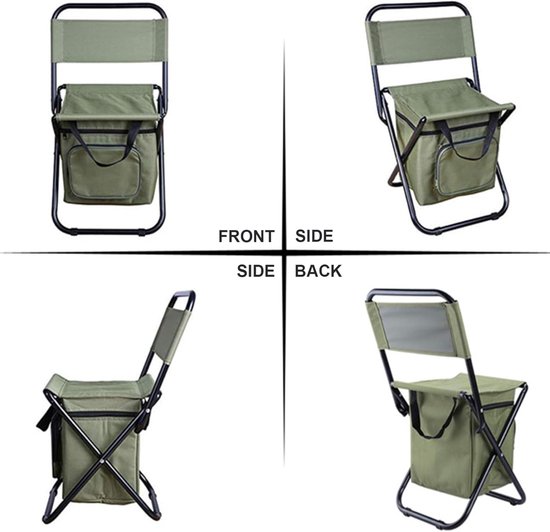 SMH LINE® Vissersstoel - Viskrukje - Met koelvak - Camping Stoel - Inklapbare - Tot 120kg - Opvouwbaar - Groen van Merkloos — afbeelding 4