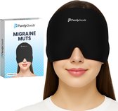 PurelyGoods® Masque Migraine 600 g – Bonnet Migraine – Pack Froid – Icepack – Sac de Congélation Inclus – Noir