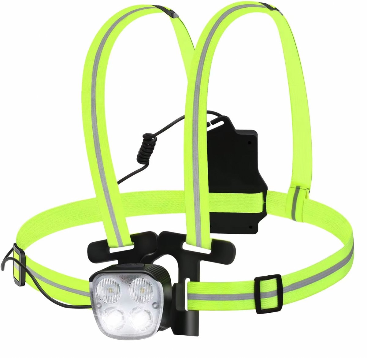 Oneproduct Reflecterend Hardloopvest met LED-verlichting - Wit & Geel - Oplaadbaar