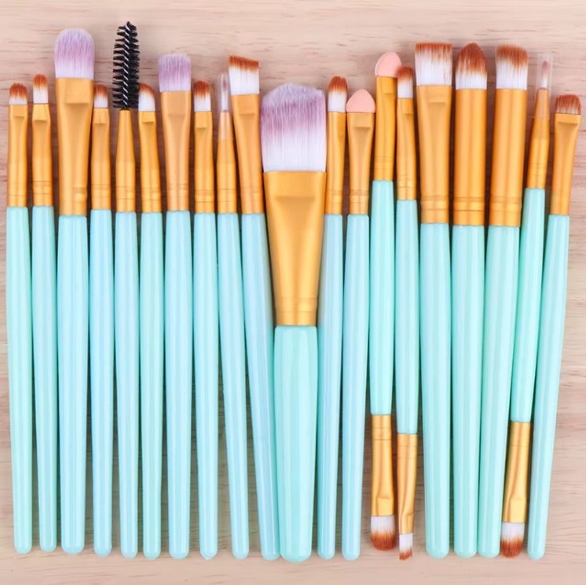 Go Go Gadget - Kwasten set - Make-up kwast - 20 delig - Groen/ Goud