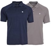 2-Pack Donnay - Sport polo (Björn) - Multi Sportpolo - Heren - Navy/Steel-grey (730) - maat M