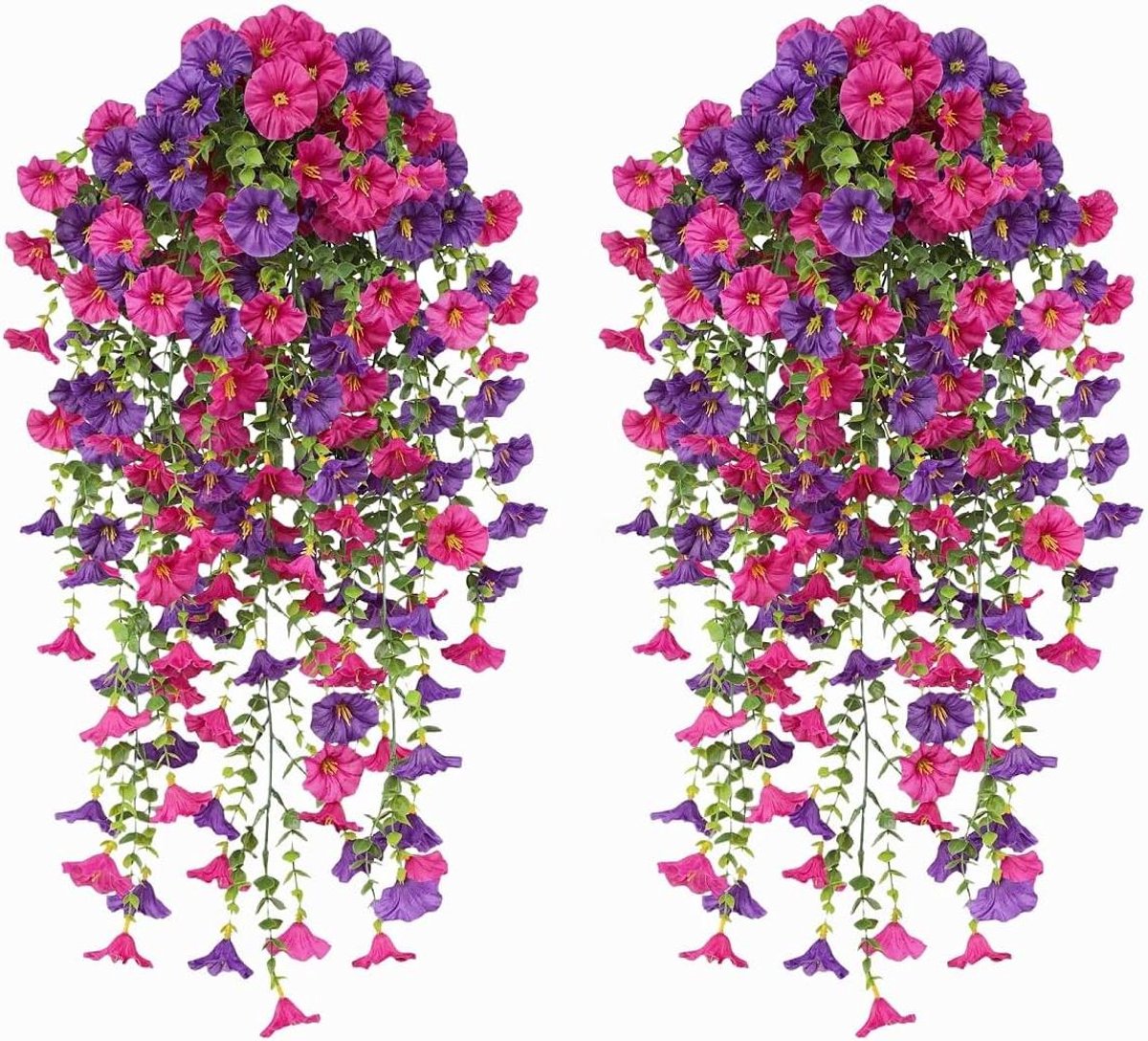 Allecto plus - Kunstbloemen - Hangende petunia zijden bloemen - Balkonplanten - Hanglamp - Terras - 4 stuks, 77 cm