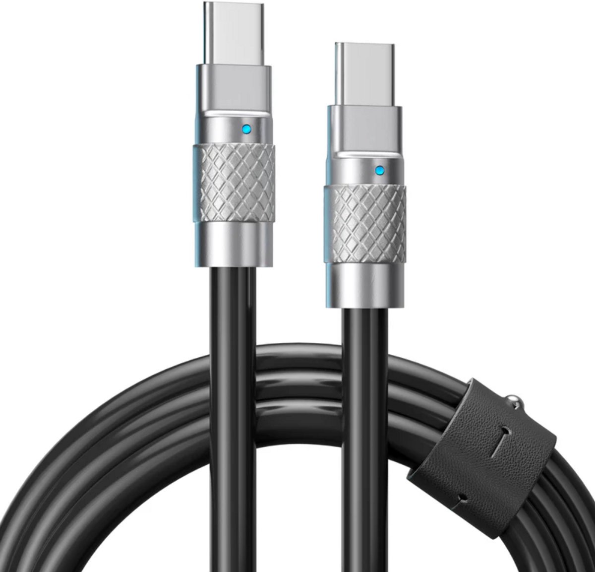Tsumo oplaadkabel USB-C to USB-C- zwart - 2m - siliconen - 100w