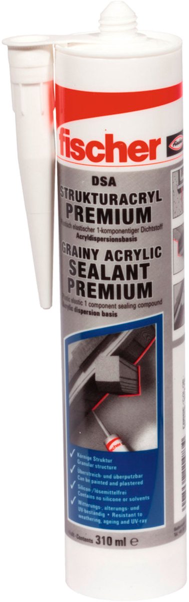 Fischer Structuuracryl Premium DSA 310ml wit - 512185
