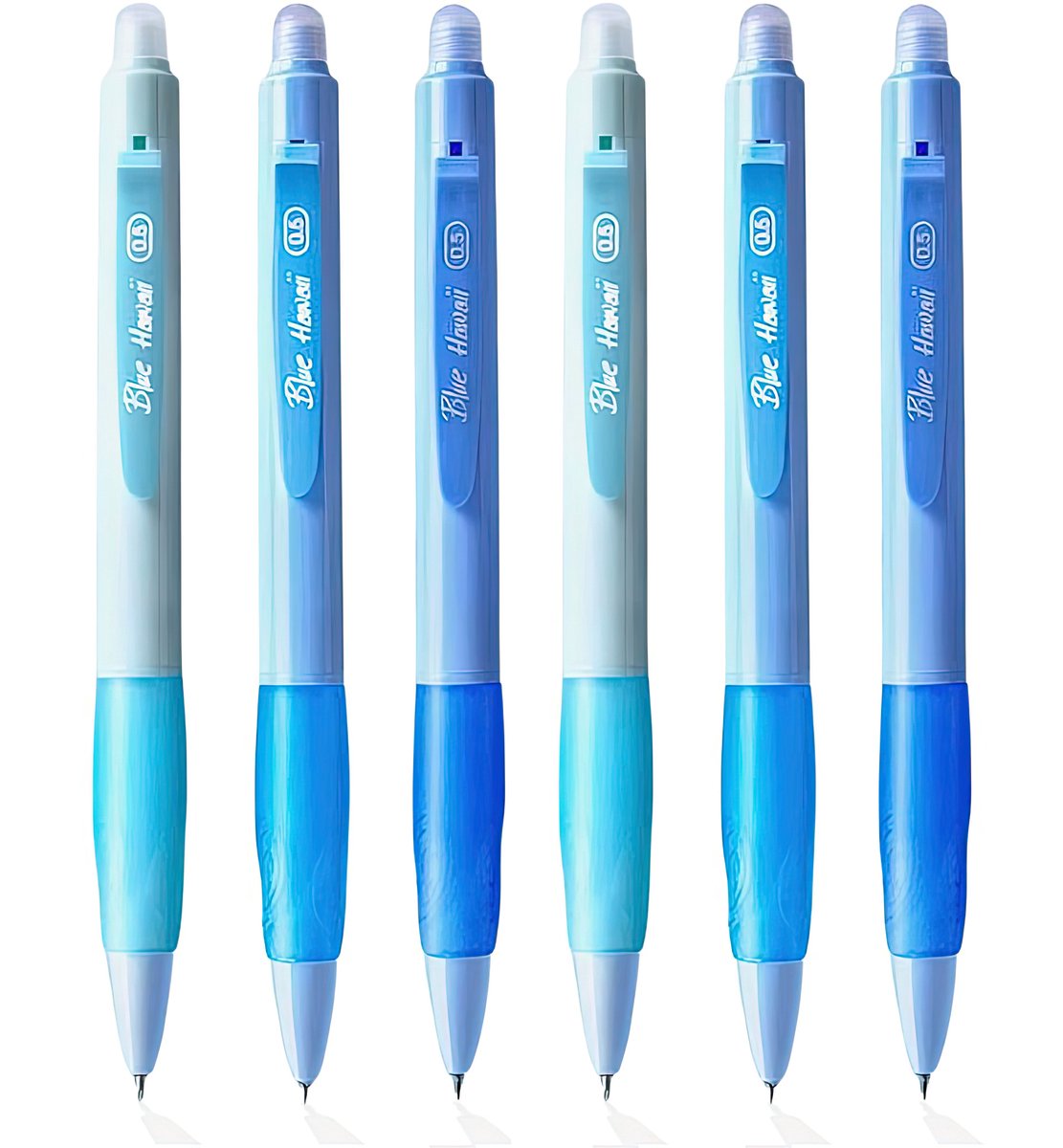 Ainy - Blauw Uitwisbare Pen - set van 6 blauwe uitgumbare pennen voor in je etui - kawaii balpen | middelbare schoolspullen balpennen