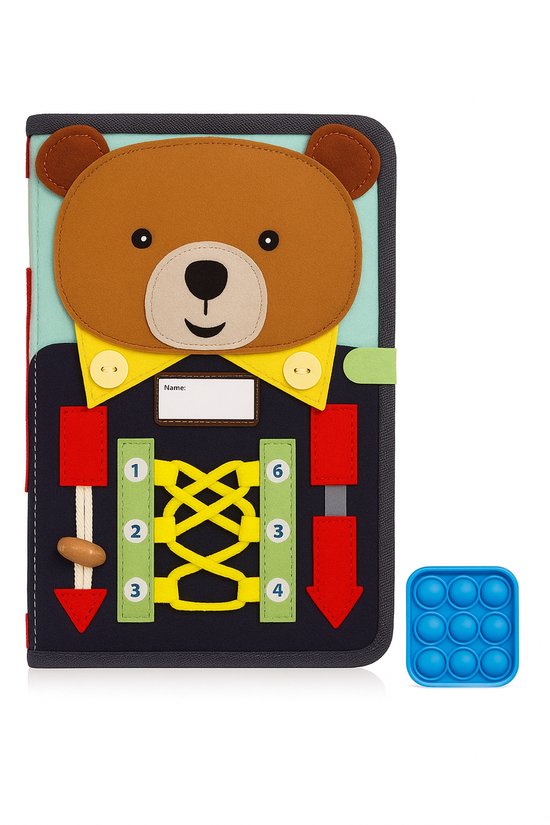 Montessori Busy Board motoriek speelgoed voor peuters, activiteitenbord, 4 lagen vanaf 2 jaar, voor meisjes en jongens vanaf het jaar, activiteitenboek voor baby's vanaf 1, 2, 3