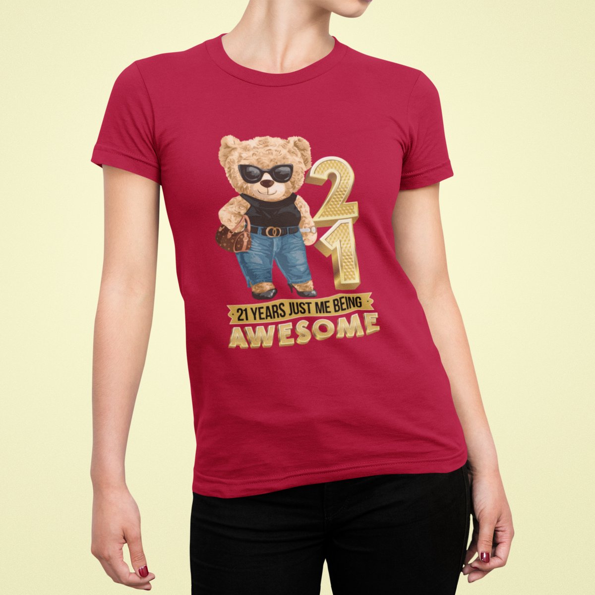 21 Jaar Verjaardag cadeau T-shirt - Rood T-shirt Vrouwen - Maat XL - Verjaardag Cadeau Vrouwen - Limited Edition