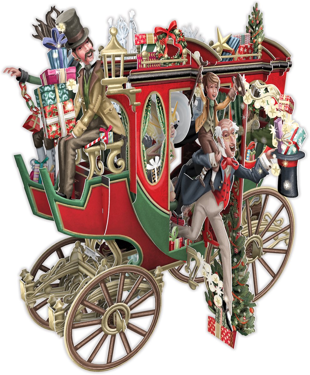 3D-Pop Up Wenskaart Christmas Carol - Laser gesneden kerstkaart
