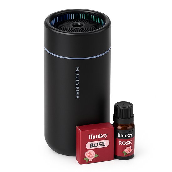Mini luchtbevochtiger met aromatherapie +10ML Parfum Olie luchtbevochtiger slaapkamer / auto