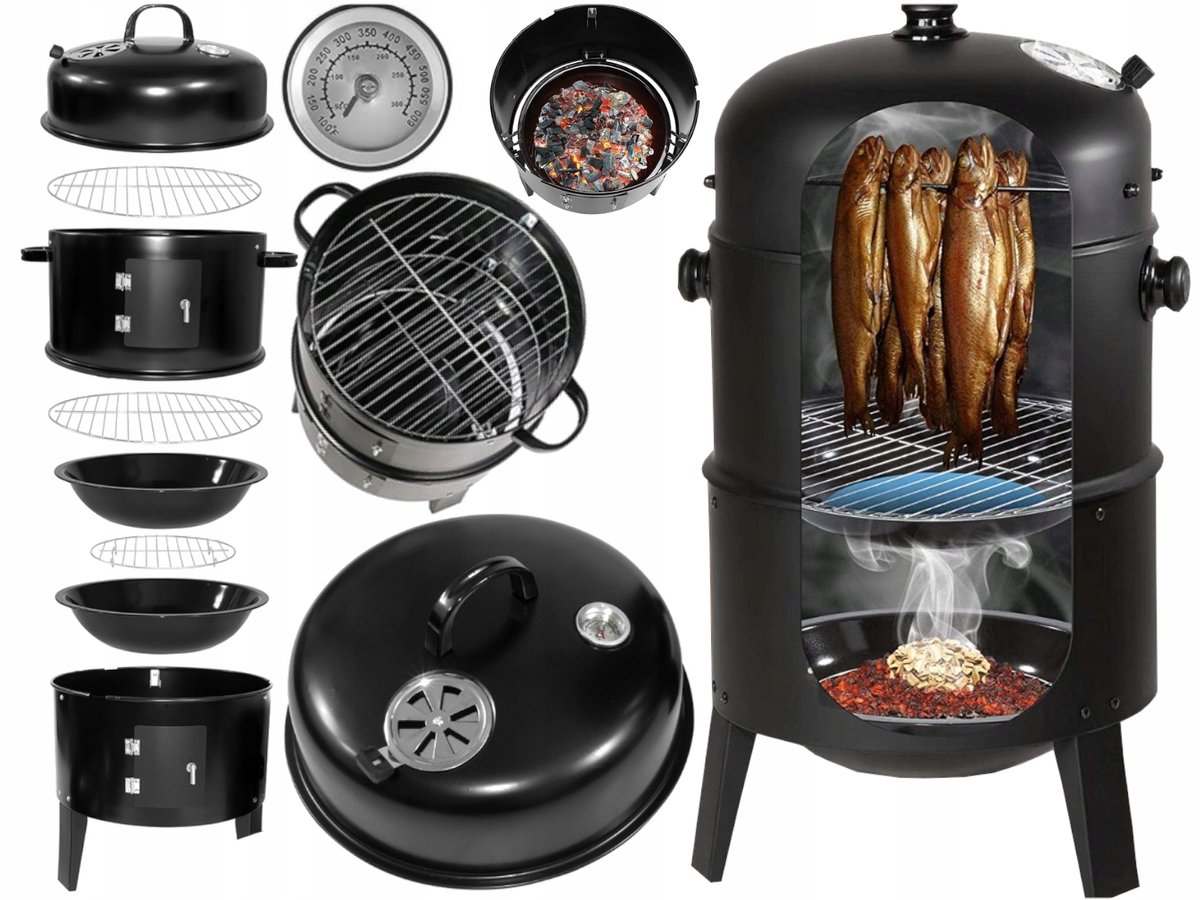XL Grill met Rookoven Functie 6-in-1, Draagbaar