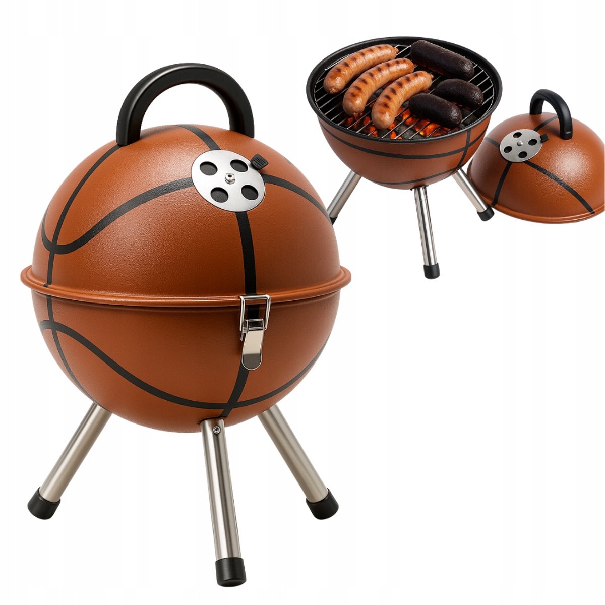 Draagbare Kolengrill "Basketbal" 36x48cm - Camping & Balkon