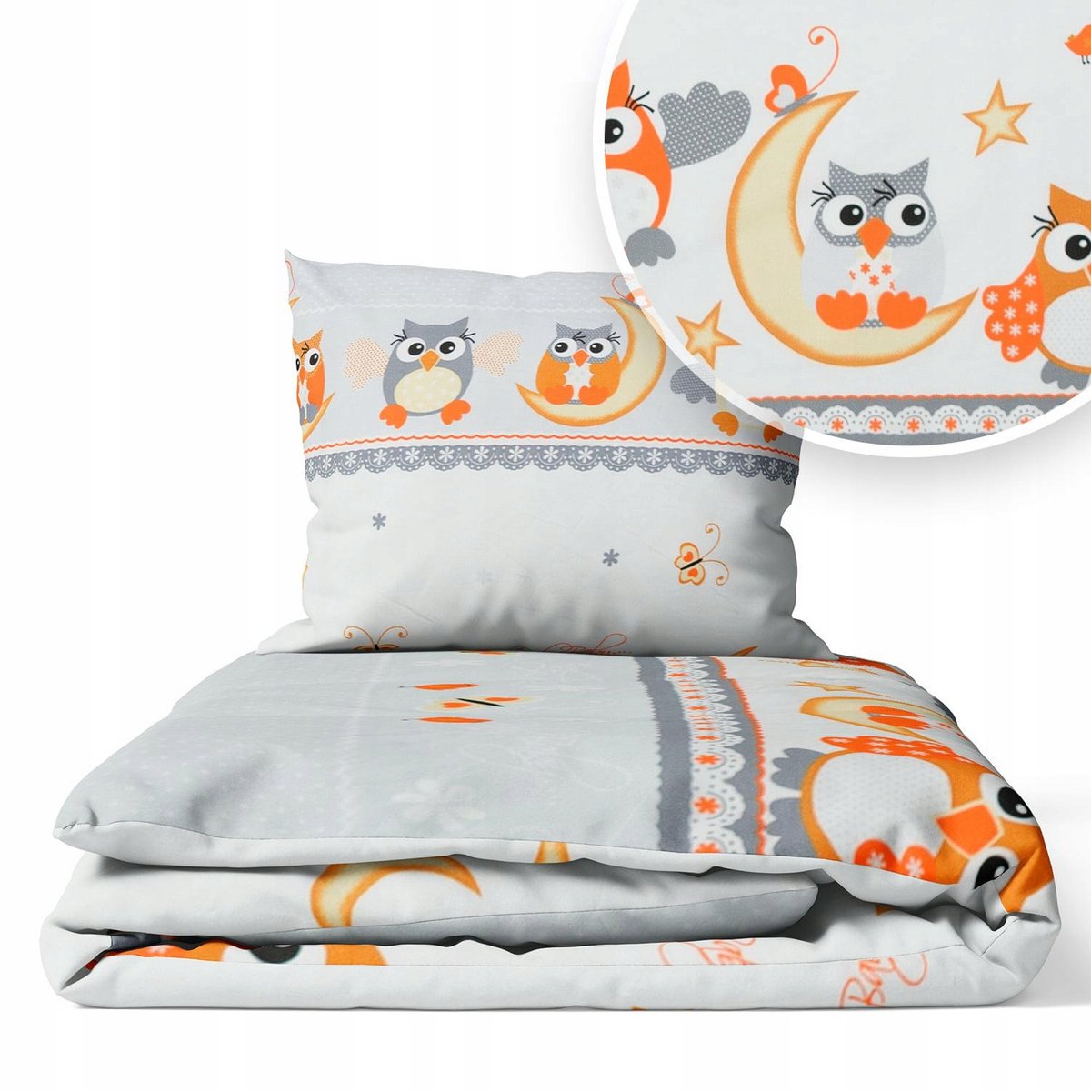 Kinderbeddengoed 120x160cm 2-delig met Uiltjes - 100% Katoen