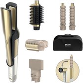 Shark Glam 5-in-1 Multistyler en Föhn - inclusief Silki Stijltang, Glossi Opzetborstel, 2 Krullers, Concentrator en Polisher - Goud/Wit - Geschikt voor alle haartypes - Stylen van nat én droog haar - HD6051SEU
