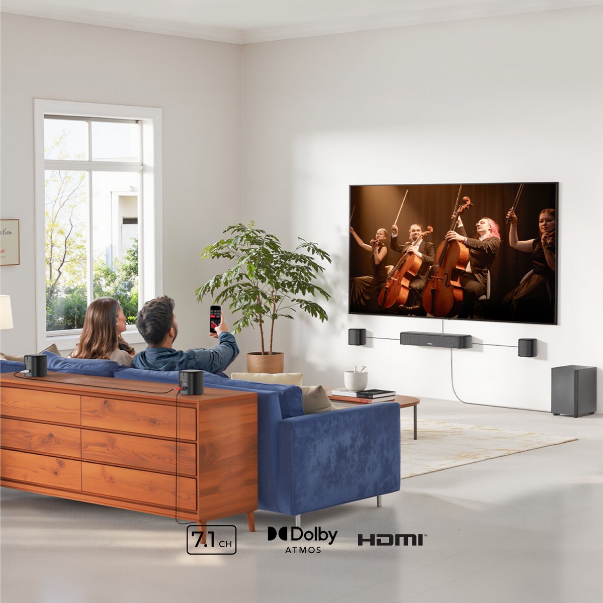 ULTIMEA Aura A60 Soundbar 7.1 met Subwoofer Zwart - afbeelding 3