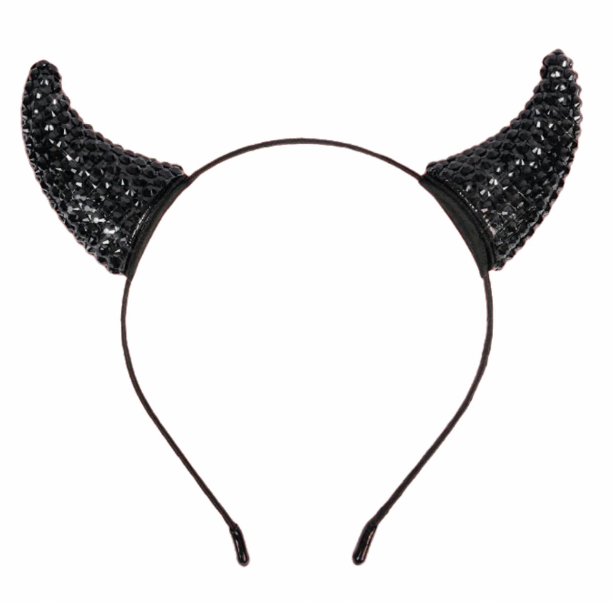 SilverAndCoco® - Glitter Duivel Horentjes Halloween | Zwarte Duivels Oortjes Diadeem Verkleed Hoorns Zwart | Sexy Devil Horns met Glitters Haarband Kostuum