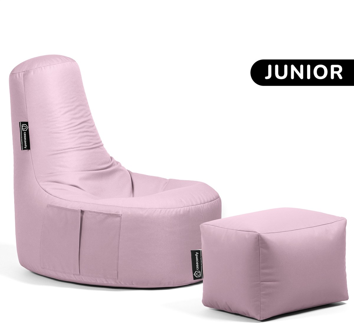 Casacomfy Gamer Junior - Zitzak met Voetbankje - Kinderen - Waterbestendig - Binnen & Buiten - Lichtroze