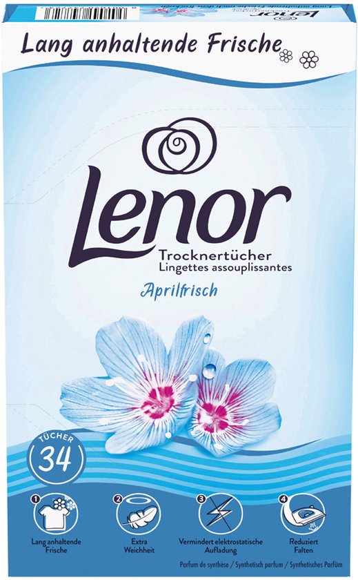 Lenor Droogtrommeldoekjes Aprilfris - 34 stuks