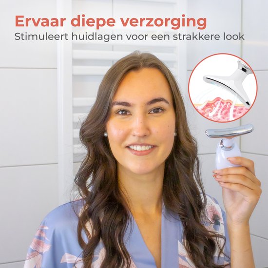 Nuvance Huidverjongingsapparaat - Facelift Apparaat - Huidverzorging - USB Oplaadbaar - Gezichtsreiniger - LED Behandeling