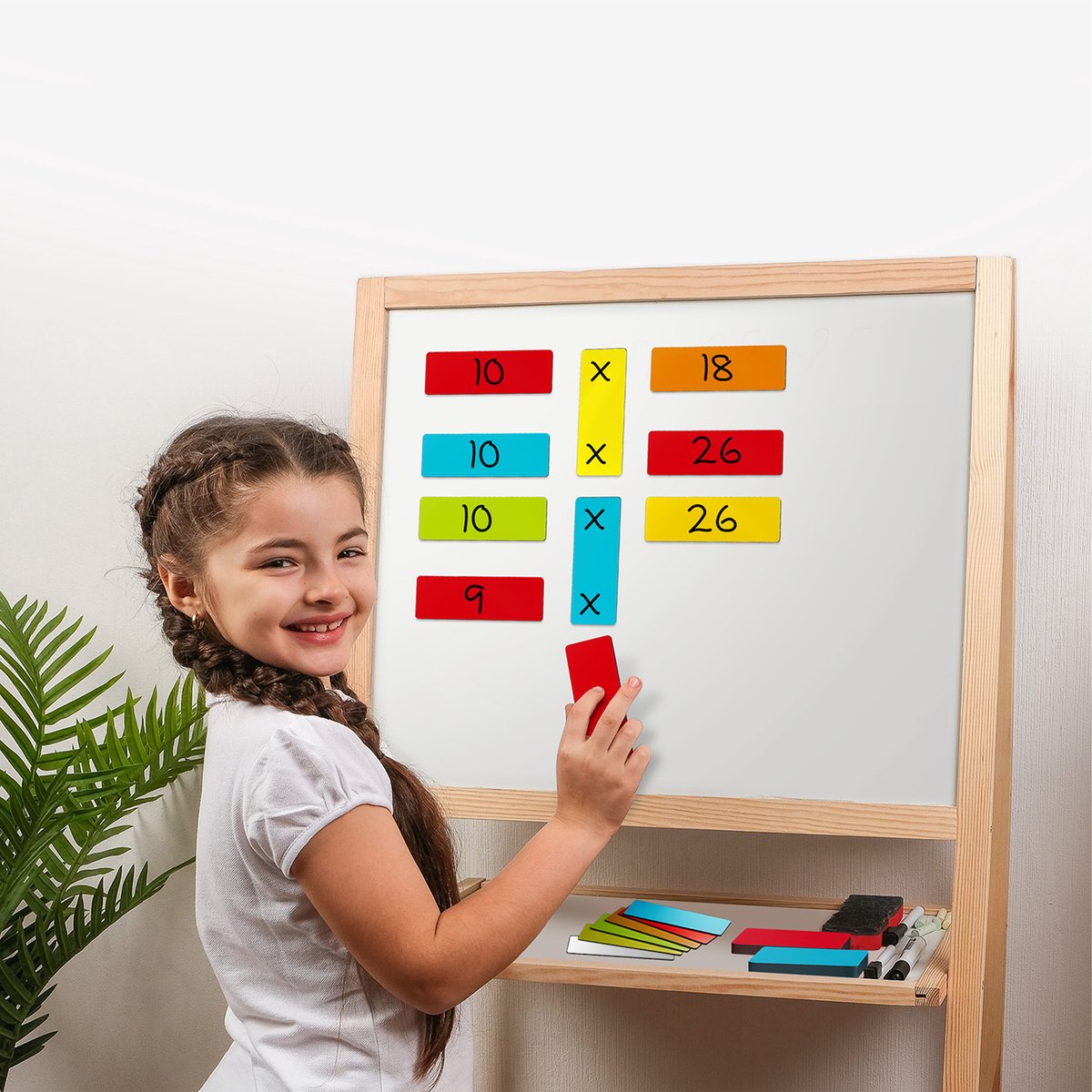 ATWAM Scrum Magneten - 210 stuks - Voor Whiteboard, Magneetbord, Memobord of Magnetisch Tekenbord – Herschrijfbare Magneten op Koelkast - Kanban - 7,5 cm Breed x 2,5 cm Lang - 7 Kleuren — afbeelding 3